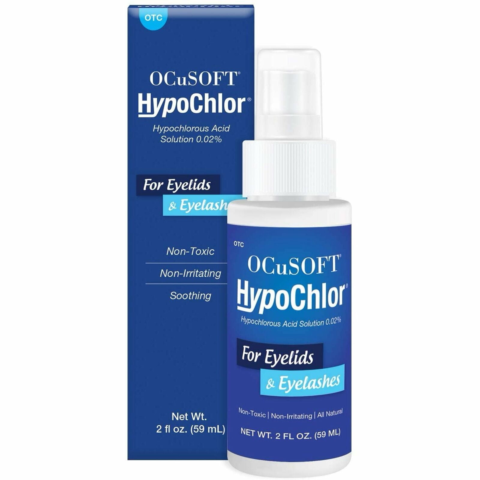 Ocusoft Hypochlorous Acid Solution, Eyelids & Eyelashes Cleanser, All Natural, 2 Oz