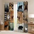 thumbnail image 2 of Erosebridal Letter H Monogrammed Blackout Curtains Set of 2 (52x84 Each),Happy Camping Outdoor Adventure Window Curtains For Travel Trailers, 2 of 7