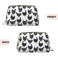 thumbnail image 3 of Easygdp Retro Rooster Leather Makeup Bag Zipper Pouch Travel Cosmetic Organizer for Women and Girls, Make up Bag with Zipper, 3 of 8