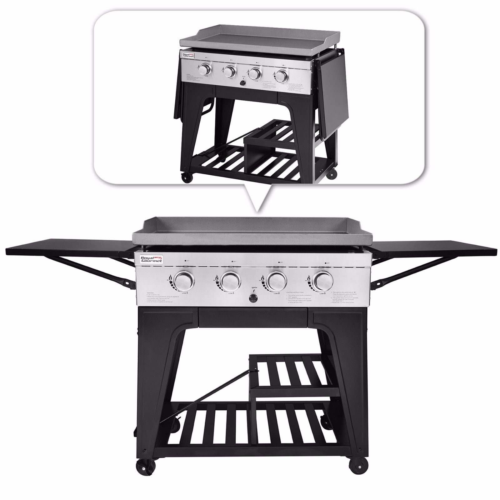 Royal Gourmet GB4000 4Burner BBQ Gas Propane Grill Griddle