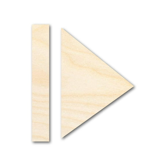 Unfinished Wood Play Pause Shape 16" / 1/8"