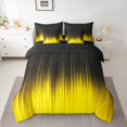 thumbnail image 2 of Manfei Yellow Artwork Abstract Twin Bedding Sets 7-Piece, Chic Stripes Ombre Bedding Comforter Set, Aesthetic Gradient Modern Reversible Sheet Sets, Luxury Bedroom Decor, 2 of 7