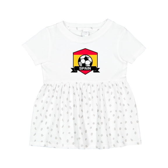 Inktastic Soccer Spain Flag Banner Girls Baby Dress