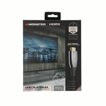Monster UHD Platinum Fiber Optic HDMI Cable - (Best Monster Hdmi Cable)