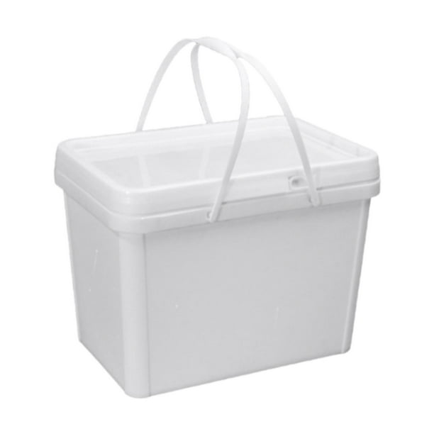 Cubo de pintura Cubo de pintura rectangular Práctico con tapa Blanco Mezcla de pintura conveniente 20 litros