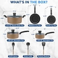 thumbnail image 3 of SereneLife 11 Piece Pots and Pans Non Stick Kitchenware Cookware Set, Gold, 3 of 7