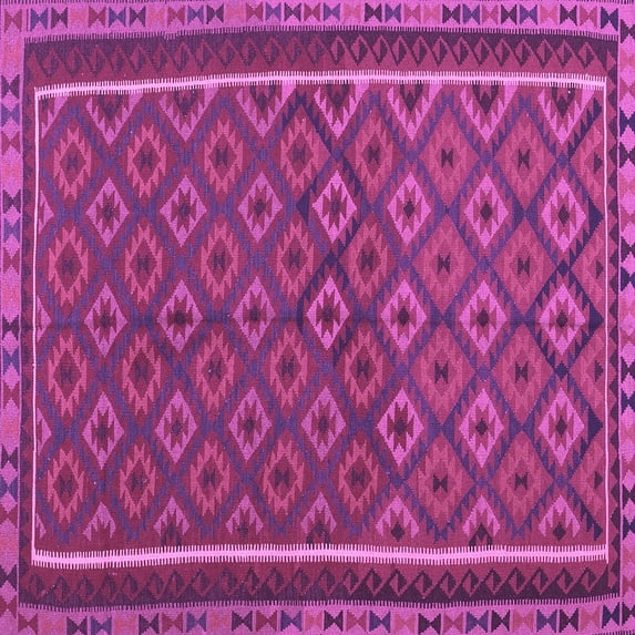 Ahgly Company Indoor Square Oriental Purple Traditional Area Rugs, 8' Square