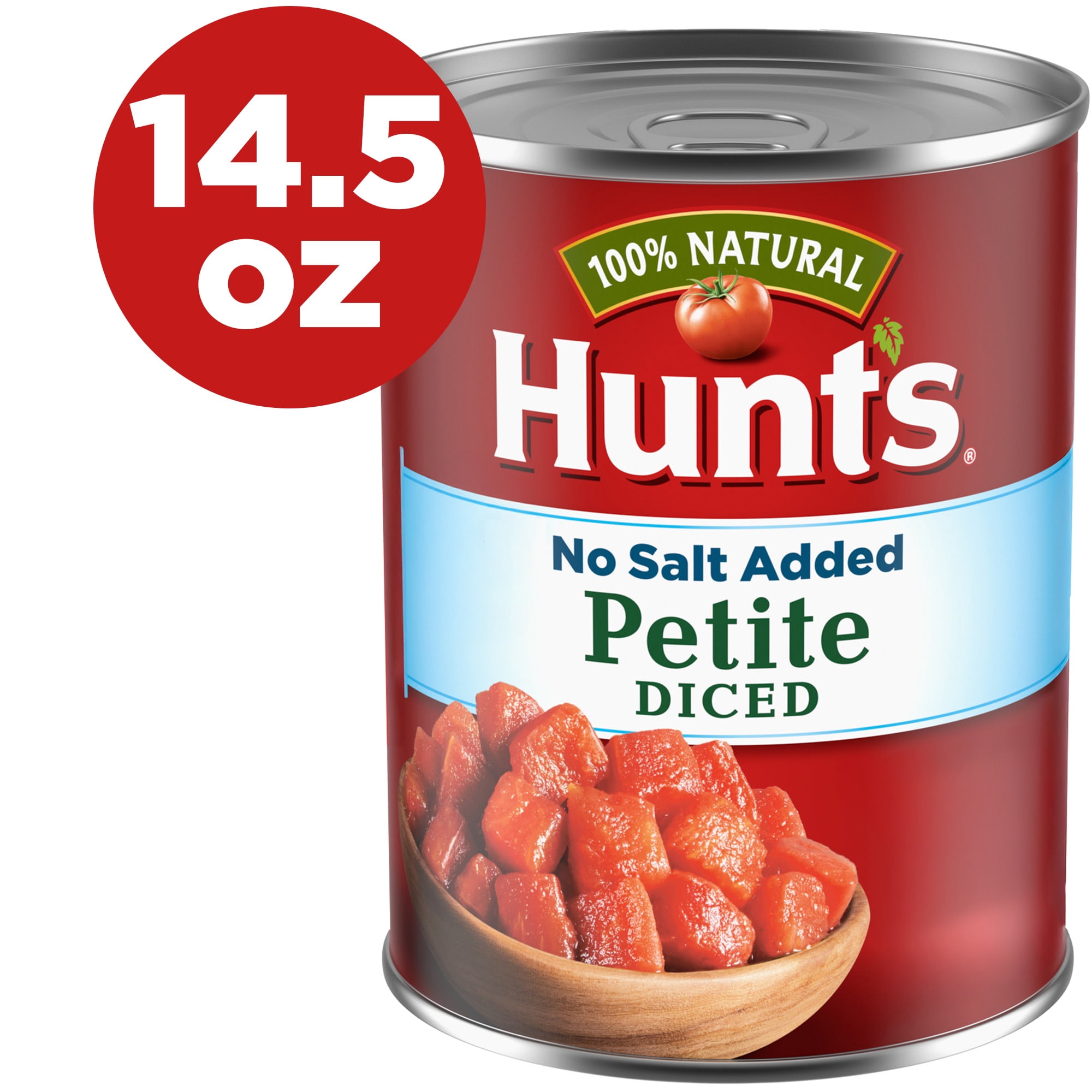 (12 pack) Hunt’s No Salt Added Petite Diced Tomatoes, Perfect for Chili & Soups, 14.5 oz. Can