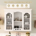 thumbnail image 6 of White Wall Mounted Cabinet with 2 Glass Doors – Over The Toilet Storage Cabinet, Retro Style Bathroom Wall Cabinet with Adjustable Shelf, 6 of 10