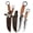 2pcs, variant on 2-Piece Forged Fixed Blade Knives, Wood & Metal Composite Handle Ring Tactical Hunting Knife Set with Sheath