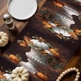 thumbnail image 2 of Abstract Pumpkin Table Runner, Autumn Thanksgiving Kitchen Dining Table Decoration for Home Party Decor 13x72 Inches, 2 of 9