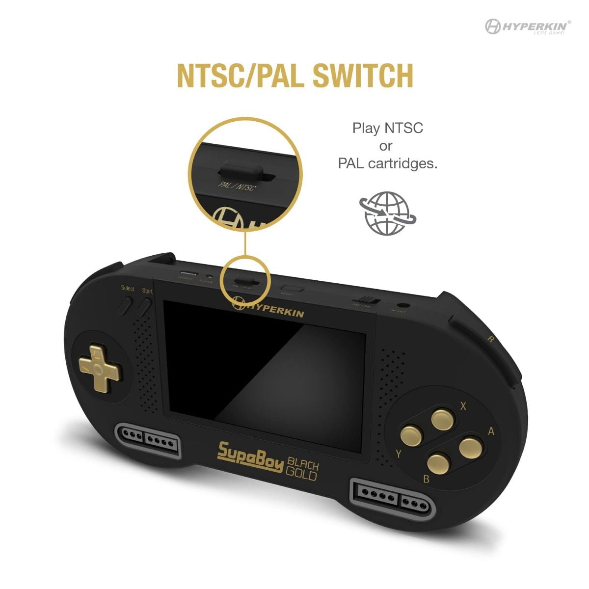 Hyperkin SupaBoy BlackGold Portable Pocket Console for Retro