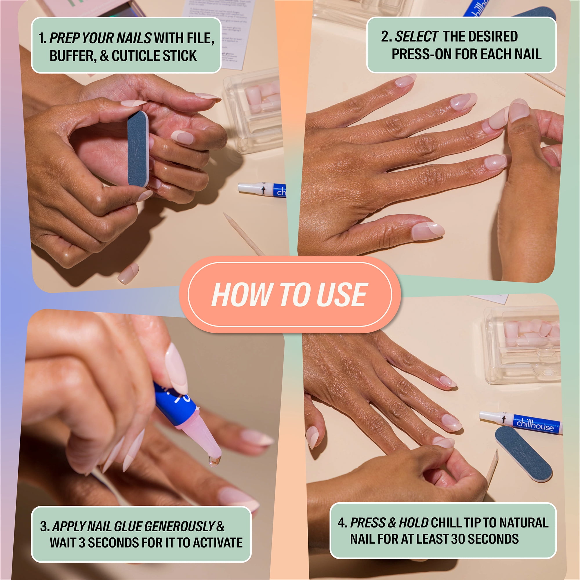 Chillhouse - Press Ons Tips Nails - Oval - I'm Worth It - 30 Tips