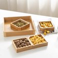 thumbnail image 2 of Bamboo Wooden Divided Serving Tray with Clear Acrylic Lid Dried Fruit Storage Box 4 Grid Nuts Platter Snack Candy Plate Container for Party Home Decor, 2 of 13