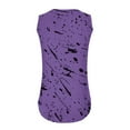 thumbnail image 4 of Lovskoo Tank Tops for Women Print Tops V-Neck Basic Undershirt Casual Flowy Summer Sleeveless T-Shirt Purple M, 4 of 6