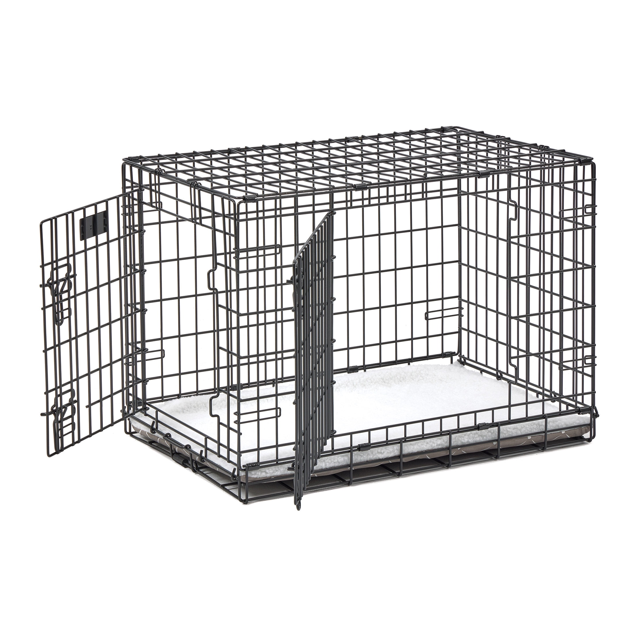 MidWest Homes for Pets QuietTime Reversible Dog Crate Pan Cover, 30 inch, Fleece, Mushroom Diamond