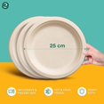 thumbnail image 3 of Platos de papel desechables ECO SOUL 100% compostables de 25 cm, 100 unidades, 3 of 7