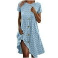 thumbnail image 1 of Mgmyaa Robe d'Été Décontractée à Manches Courtes avec Boutons pour Femmes Robe Midi de Plage Voyage Vacances, 1 of 3