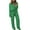 Green, variant on PRETTYGARDEN Women's 2 Piece Textured Sets Casual Button Down Shirt Wide Leg Pants Outfit Loungewear Tracksuit