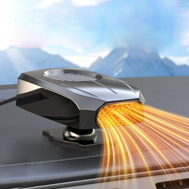 Car Heater Fan With Fast Heating And Windshield And For Winter And Summer Seasons Adjustable Mount Black ABS(12V)