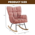 thumbnail image 5 of LUMAMIN Nursery Rocking Chair Teddy,  Teddy Fabric Rocking Chair with Tufted Backrest and Metal Frame, Upholstered Glider Chair for Living Room, Bedroom or Leisure Area, 5 of 12