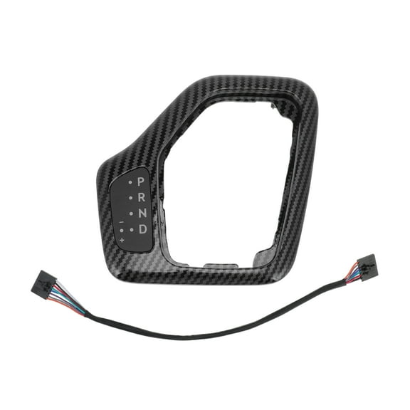 Unique Bargains No.601-402 Transmission Shifter Bezel with Wiring Harness for Jeep Cherokee 2.4L 3.2L 14-18 Black Carbon Fiber Interior Shift Panel Trim No.68413957AA