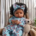 thumbnail image 4 of Muñeca Babeside, realista, renacida, negra, 45 cm, con ropa, 4 of 8