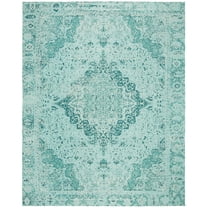 SAFAVIEH Classic Vintage Tris Floral Polyester Area Rug, Teal, 8' x 10'