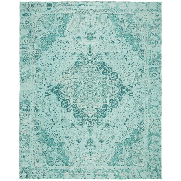 SAFAVIEH Classic Vintage Tris Floral Polyester Area Rug, Teal, 8' x 10'