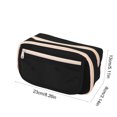 thumbnail image 3 of HOMEIORA Large Pencil Case Pouch, Pencil Box Holder Organizer with 4 Compartments, Pen Bag Wide Opening, with A Transparent Compartments - Black, 1 Pack, 3 of 6