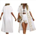 thumbnail image 2 of Bohemio Floral de Corta para Mujer, Talla Grande, con Abertura Frontal, Conjunto de 2 Piezas para Verano XL, 2 of 6
