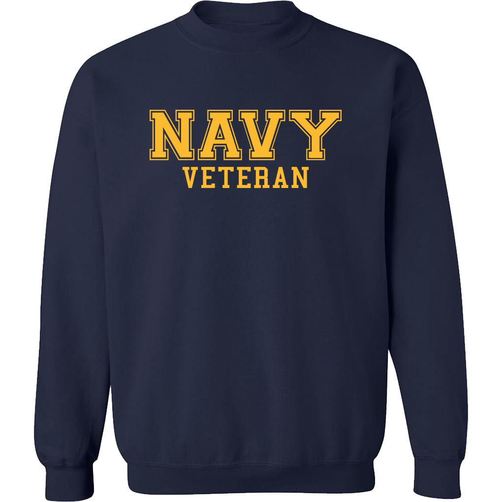 zerogravitee Navy Veteran Black Logo Military Style Physical Training Crewneck Sweatshirt 