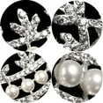 thumbnail image 6 of AYYUFE Wedding Bridal Leaf Rhinestone Imitation Pearl Princess Tiara Crown Accessory, 6 of 6