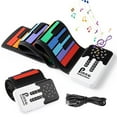 thumbnail image 1 of 49-Key Roll-Up Piano with Built-in Lithium Battery, Foldable Soft Keyboard, Entry-Level Keyboard Instrument, Kid's 49-Key Flexible Roll-Up Educational Electronic Digital Music Piano Keyboard, 1 of 7