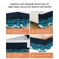 thumbnail image 6 of Abstract Gradient Ruffle Bed Skirt California King Size Water Ripple Teal Blue Ocean Modern Art Adjustable Elastic Dust Bed Skirts Wrap Around Bedskirt Wrinkle Free Easy Fit with 16 Inch Drop, 6 of 8
