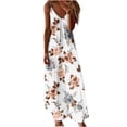 thumbnail image 2 of SMihono Robe Maxi Bohème d'Été pour Femmes Grande Taille Mode d'Été Imprimée Col en V Sans Manches Bretelles Robe Chandail Plage Robe d'Été, 2 of 4