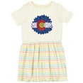 thumbnail image 3 of Inktastic Colorado Flag Sunflower Girls Toddler Dress, 3 of 5