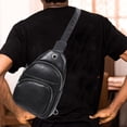 thumbnail image 3 of Milisten Small Sling Bag Male Sling Bag Zippered Chest Bag Multipurpose PU Sling Bag, 3 of 8
