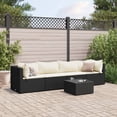 thumbnail image 1 of vidaXL 5 Piece Garden Lounge Set with Cushions Black Poly Rattan, 1 of 5