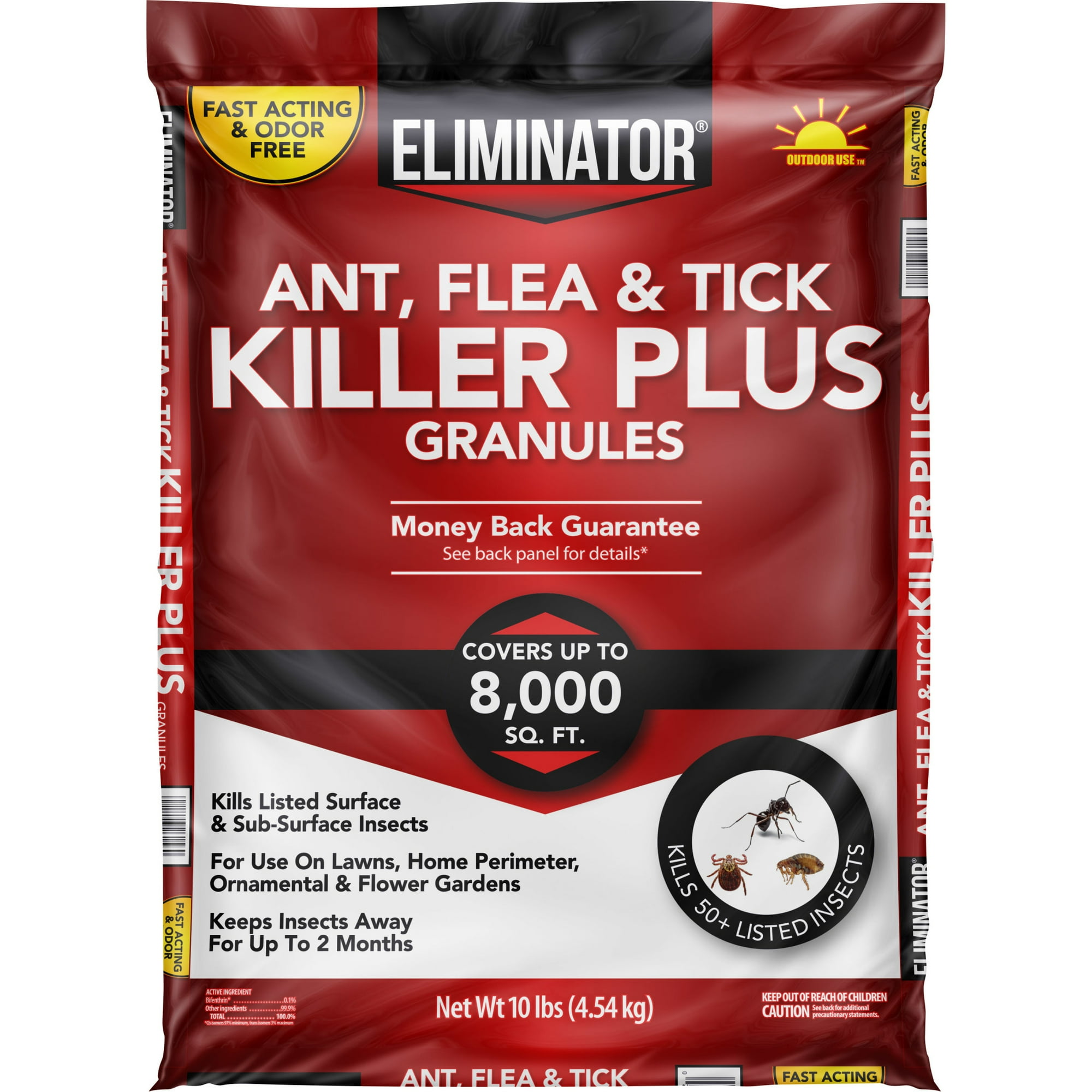 Eliminator Ant, Flea & Tick Killer Plus Lawn Insect Granules Pesticide, 10 lb