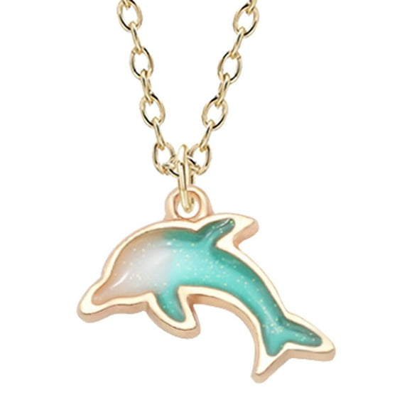 Dolphin Shape Necklace Dolphin Necklace Pendant Dolphin Pendant Neck Decor