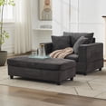 thumbnail image 4 of CQSXDA Versatile Upholstered Chaise Lounge Chair and Ottoman Combo With Pillows,  Sleeper Couch For Home Use, Dark Gray, 4 of 18