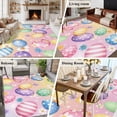 thumbnail image 5 of 5'x7' Area Rugs for Living Room Bedroom, Easter Colorful Eggs Washable Rug Carpet Runner Indoor Outdoor, White Daisy Spring Flowers Non Slip Floor Mats Area Rug for Kitchen, Nursery, 5 of 8