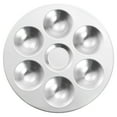 thumbnail image 1 of Uxcell 5.4" 6 Wells Round Aluminum Paint Palette Tray Paint Mixing Pallet for Painting, 1 of 7