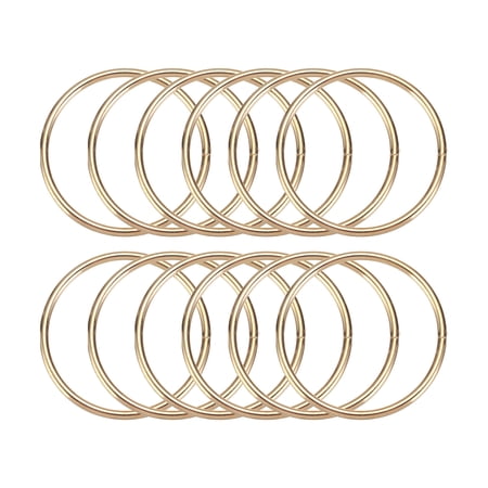 Uxcell 12 Pcs Dream Catcher Rings,Metal Crafts Hoops Floral Hoop 1.6 Inch Macrame Hoops Rings for DIY Crafts Wreath Making Supplies Plant Hangers,Gold