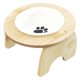 thumbnail image 1 of Cuenco de comida para animales con soporte, cachorro que alimenta el acero inoxidable y agua determinados de madera antideslizantes de 2 piezas, 1 of 5