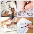 thumbnail image 6 of Uxcell Artist Blending Sponge Pen, 2 Pcs Double Headed Rubbing Sketch Pen Brush for Artist Lightening Highlight, Gold, 6 of 6
