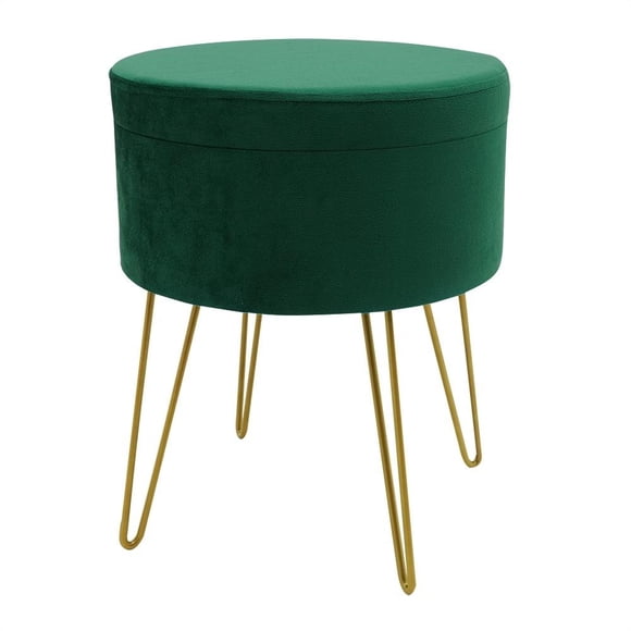 Taburete Hometrends Verde con Espacio para Almacenamiento