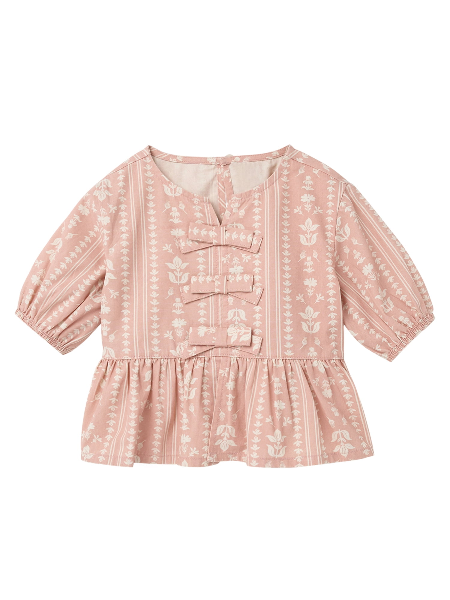 Modern Moments by Gerber Toddler Girl Bow Front Top and Pant Set, 2-Piece, Sizes 12 Months - 5T