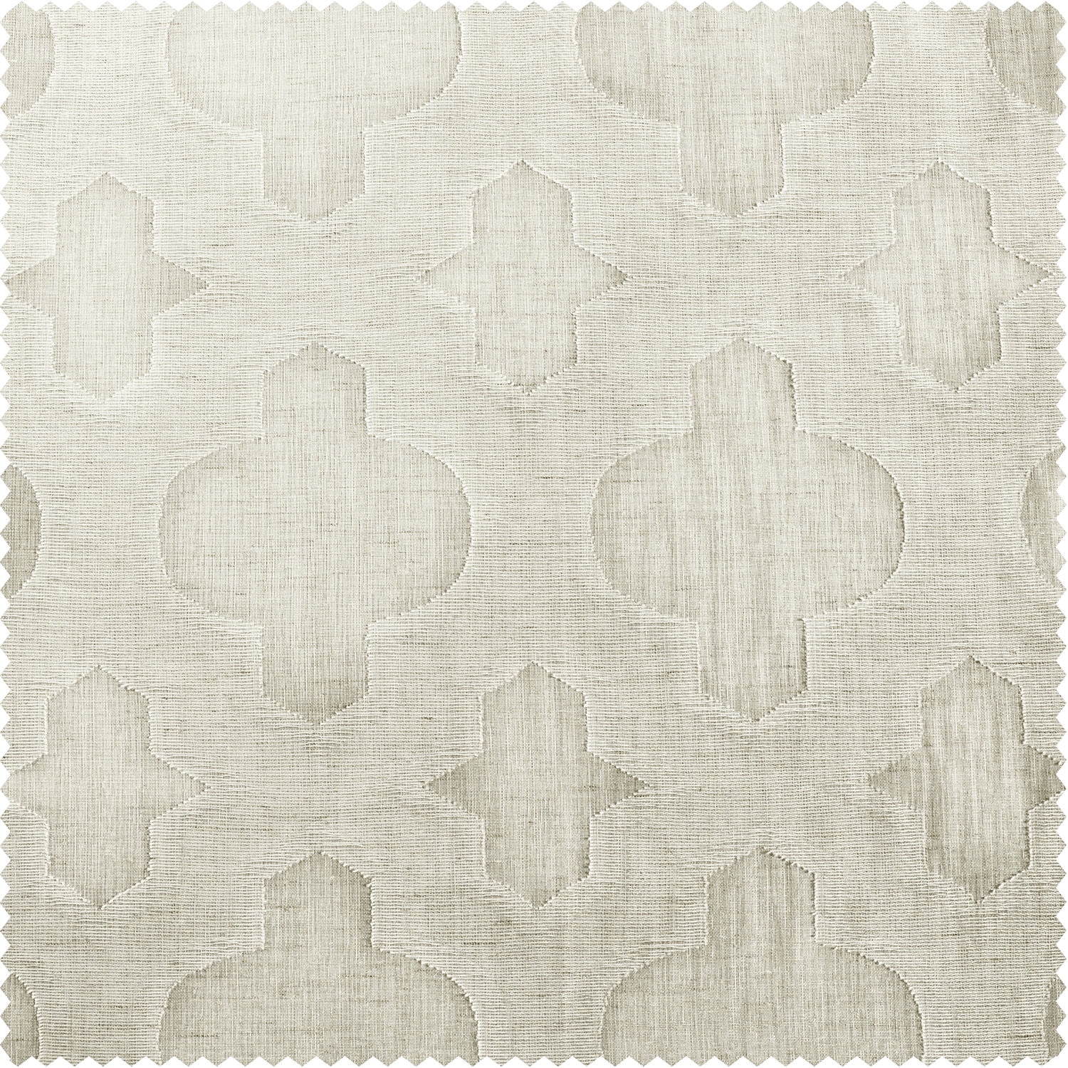 Calais Tile Patterned Faux Linen Sheer Curtain (1 Panel), Calais Tile, 50W X 84L
